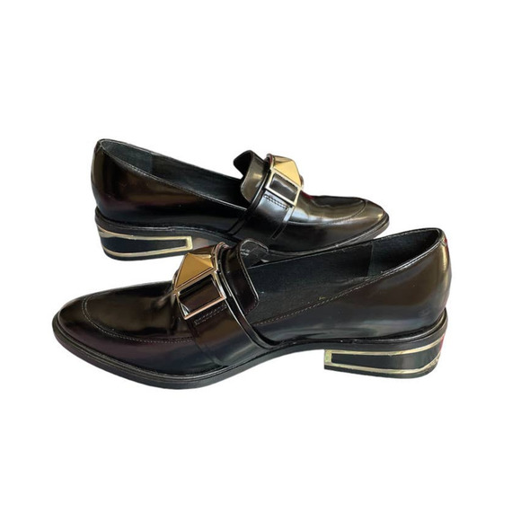 NWOT Rachel Zoe Womens Patent Leather Slip-On Loafers Shoes Size 7US Black - Picture 5 of 8